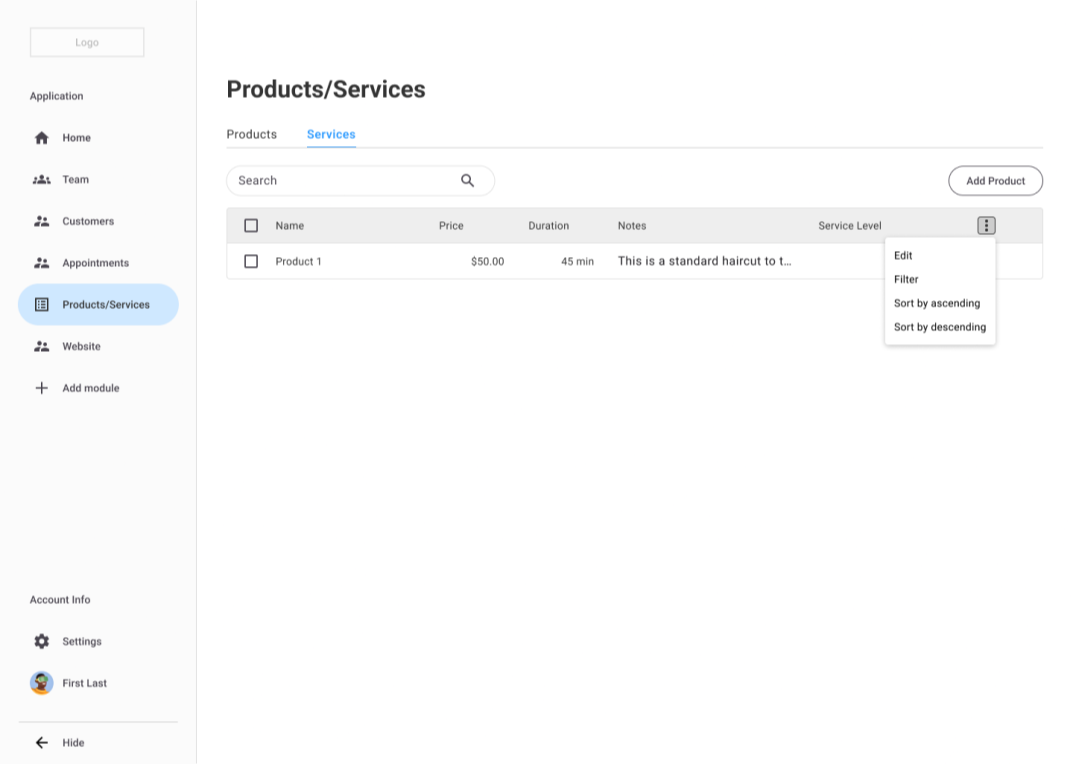 Add products and services your customers can purchase